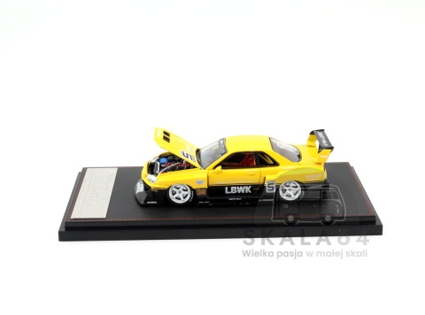 STREET WEAPON GHOST PLAYER Nissan Skyline R34 LBWK-ER34 Liberty Walk Yellow 1:64