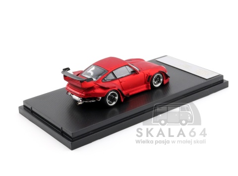 Model samochodu Porsche 911 RWB 993 DieCast Con Barcelona Limited Edition 899 PCS Matte Red w skali 1:64 - tył