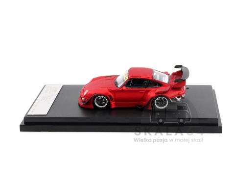 Model samochodu Porsche 911 RWB 993 DieCast Con Barcelona Limited Edition 899 PCS Matte Red w skali 1:64 - bok