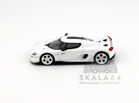 Model samochodu Koenigsegg CC850 White w skali 1:64 - bok