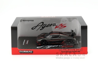 TARMAC WORKS Koenigsegg Agera RS Black Carbon Fiber Red Accents 1:64
