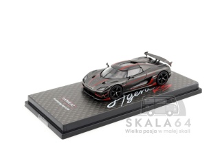 TARMAC WORKS Koenigsegg Agera RS Black Carbon Fiber Red Accents 1:64