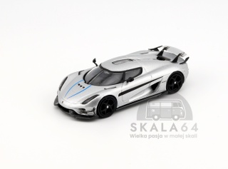 TARMAC WORKS Koenigsegg Regera Silver Metallic Blue Accents 1:64 T64G-TL017-SL
