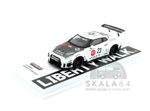 Model samochodu LB-Works Nissan GT-R R35 Type 2 White w skali 1:64 - przód