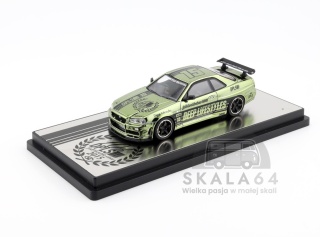 INNO64 x DPLS Nissan Skyline GT-R R34 Chrome Green DPLS 10th Anniversary Special Edition 1:64