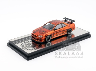 INNO64 x DPLS Nissan Skyline GT-R R34 Chrome Orange DPLS 10th Anniversary Special Edition 1:64