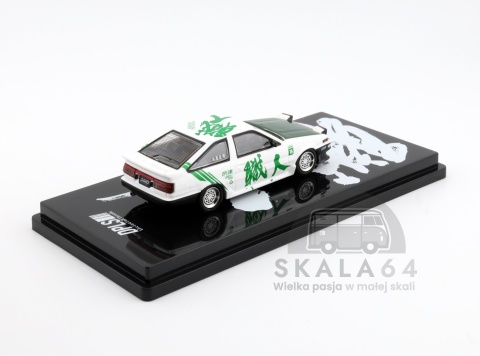 Model samochodu Toyota Sprinter Trueno AE86 Keichi Tsuchiya Con-Con 2026 Event Special Edition w skali 1:64 - tył