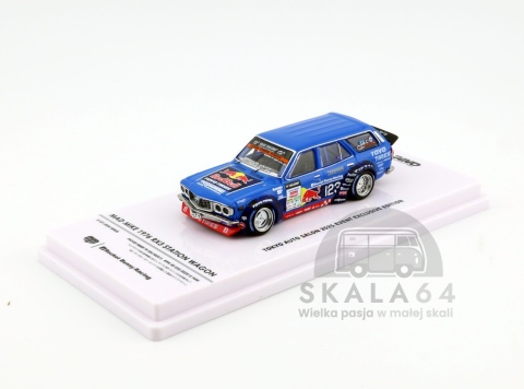 Model samochodu Mazda RX3 Station Wagon MAD MIKE Tokyo Auto Salon 2025 Event Exclusive Edition w skali 1:64 - przód