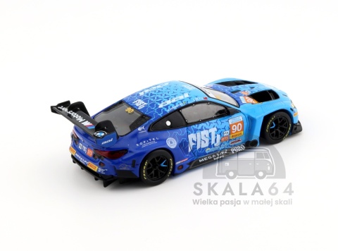 Model samochodu BMW M4 GT3 Evo #90 Fist Team Aai 2025 China GT Blue LHD w skali 1:64 - tył