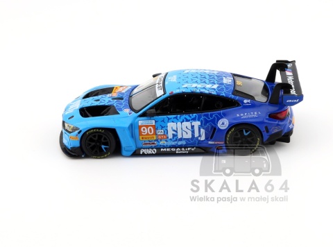 Model samochodu BMW M4 GT3 Evo #90 Fist Team Aai 2025 China GT Blue LHD w skali 1:64 - bok