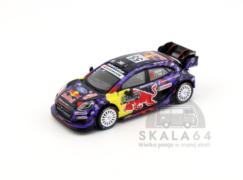 Model samochodu Ford Puma Rally1 #55 2025 Rally Monte-Carlo M-Sport Ford WRT LHD w skali 1:64 - przód