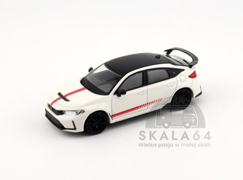Model samochodu Honda Civic FL5 Type R Ultimate Edition White LHD w skali 1:64 - przód