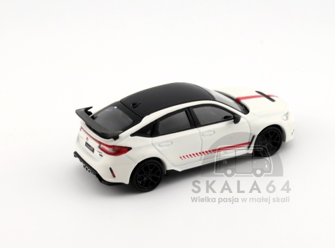 Model samochodu Honda Civic FL5 Type R Ultimate Edition White LHD w skali 1:64 - tył