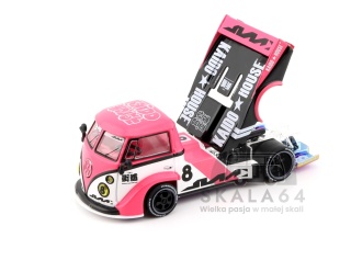 MINI GT Kaido House 220 Volkswagen VW Transporter T1 Pickup Kaido Rad Van V1 Pink White 1:64 KHMG245
