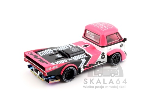 Model samochodu Volkswagen VW Transporter T1 Pickup Kaido Rad Van V1 Pink White w skali 1:64 - tył
