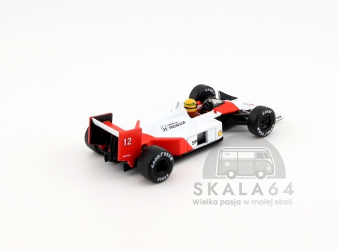 Model Bolidu F1 McLaren MP4/4 #12 1988 Japanese Grand Prix Winner Ayrton Senna w skali 1:64 - tył
