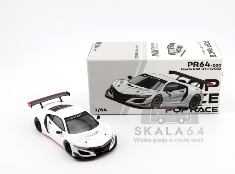 Model samochodu Honda NSX GT3 EVO22 White w skali 1:64 - opakowanie