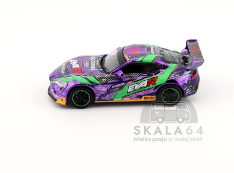 Model samochodu Toyota GR Supra EVA RT Test Type-01 Goodride Pandem w skali 1:64 - bok