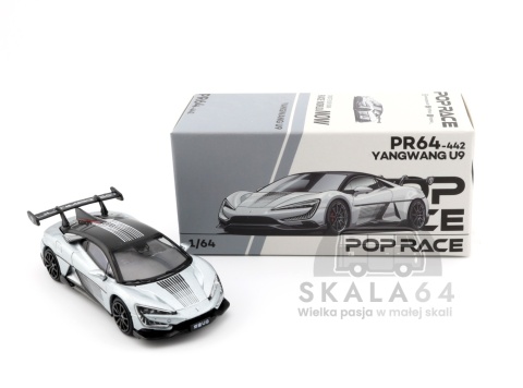 Model samochodu Yangwang U9 Silver w skali 1:64 - opakowanie