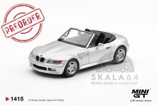 PREORDER MINI GT MGT01415-BL 1997 BMW Z3 2,8I Titanium Silver 1:64