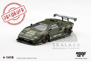 PREORDER MINI GT MGT01416-L 2025 Lamborghini Countach LB-Works Army Green 1:64