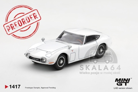 PREORDER MINI GT MGT01417-BL 1967 Toyota 2000GT Pegasus White 1:64