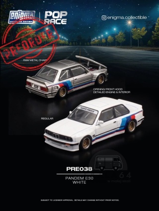 PREORDER POP RACE Enigma BMW E30 Pandem PRE038 1:64