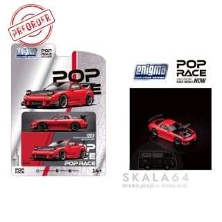 PREORDER POP RACE Enigma Mazda RX-7 Widebody Metallic Red PRE003 1:64