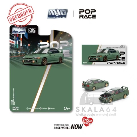 PREORDER POP RACE Enigma Mitsubishi Lancer Evolution IV PRE022 1:64