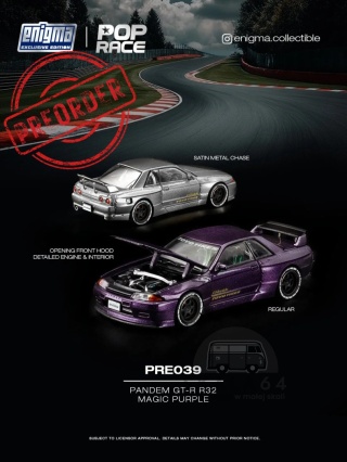 PREORDER POP RACE Enigma Pandem GT-R R32 PRE039 1:64