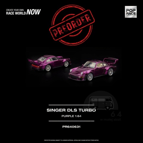 PREORDER POP RACE Porsche Singer DLS Turbo Purple PR640631 1:64