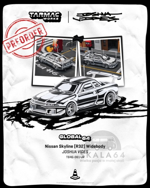 PREORDER TARMAC WORKS 2026 Nissan Skyline GTR (R32) Designer By Joshua Vides 1:64