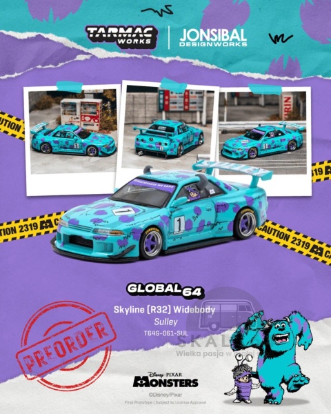 PREORDER TARMAC WORKS Nissan Skyline (R32) Widebody Designed by Jon Sibal Sulley 1:64